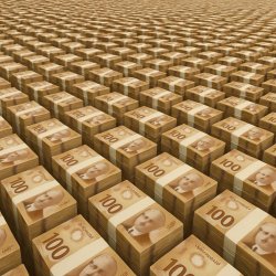 Trillions of Canadian hundred dollar bills Meme Template
