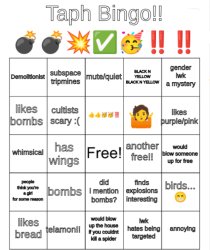 taph bingo Meme Template