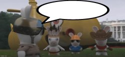 Soldier Rabbid speaking Meme Template