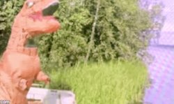 Dinosaur Trump meets Himself Meme Template