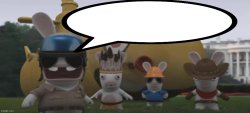 Soldier Rabbid Yelling Meme Template