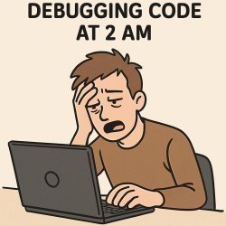 Meme about the struggles of debugging code at 2 AM Meme Template