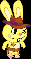 Cuddles dress as cowboy (htf) Meme Template