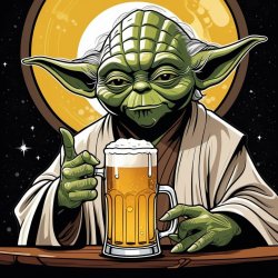 Yoda with a beer Meme Template