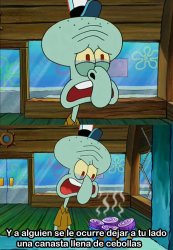 calamardo llorando cebollas Meme Template