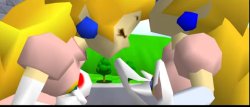 Peach kiss on Peach's breasts Meme Template