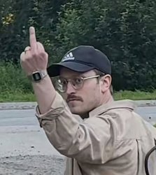 He’s showing the middle finger Meme Template