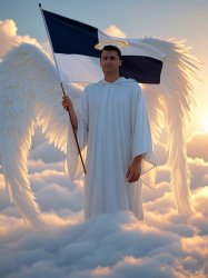 Charlie Mark Angel Flag Sunset clouds Meme Template