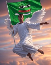 Charlie Kirk Angel Pepe the Frog flag Meme Template
