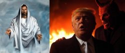 Jesus Christ Donald Trump Satan Lucifer Devil Evil Meme Template