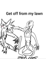 Get off from my lawn Meme Template