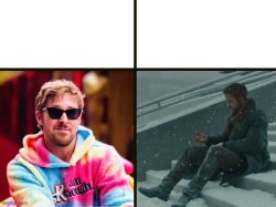 Happy vs Sad Ryan Gosling Meme Template