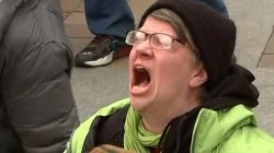 anti trump protester scream green vest Meme Template