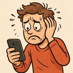 A Person looking stressed at their phone Meme Template