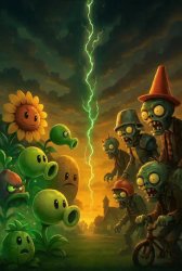 Zombies vs plants Meme Template