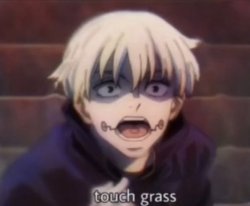 Inumaki telling you to touch grass Meme Template