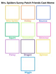 Miss Spider's Sunny Patch Friends Cast Meme blank Meme Template