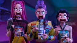 Rumi, Mira, and zoey screaming Meme Template