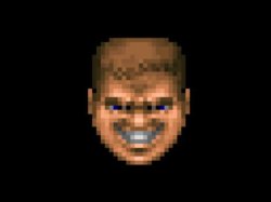 Doomguy evil grin Meme Template
