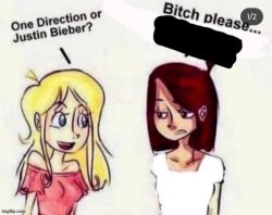 one direction or Justin Bieber? bish please Meme Template