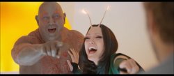 Drax Pointing with Mantis Meme Template