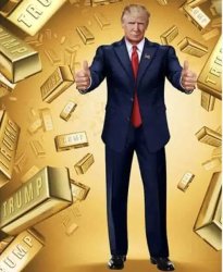Donald Trump Gold NFT thumbs up Meme Template