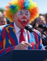 Donald Trump clown suit speaking Meme Template