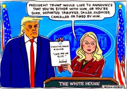 Donald Trump Karoline Leavitt Like him or else Meme Template