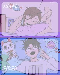 moons and foxed - momo n okarun temp 2 Meme Template