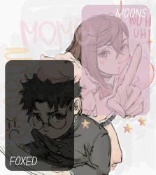 moons and foxed - momo n okarun temp 3 Meme Template