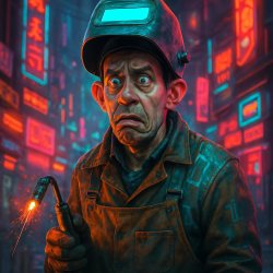 dumb looking confused welder Meme Template