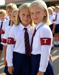 T-armband school girls blonde uniforms Meme Template