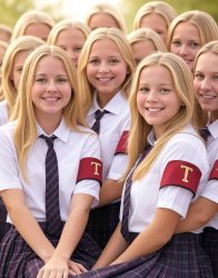 T-armband school girls blonde uniforms JPP Meme Template