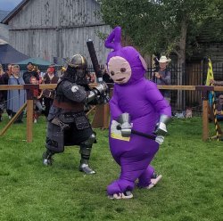 Knight and Tinky-Winky Meme Template