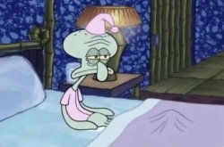squidward sleeping Meme Template