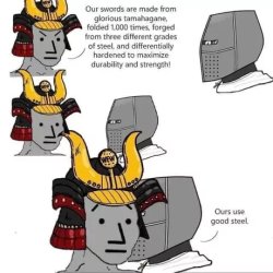 Japanese steel vs European Steel, katana vs Longsword Meme Template