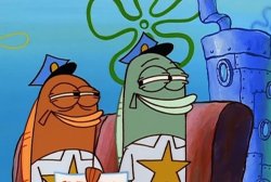 Spongebob police officers smirking Meme Template