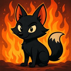 Black Fox with Fire in background Meme Template