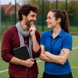 Pe teacher and drama teacher flirting on the Astro pitch(the pe Meme Template