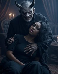 ugly, evil satanic man holding down a black woman JPP Meme Template
