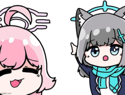 Hoshino and Shiroko pointing Meme Template