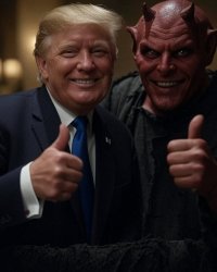 donald trump satan lucifer thumbs up Meme Template