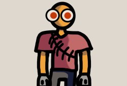 guy with big orange eyes Meme Template