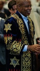 Eric Adams in ridiculous pandering rosh hashanah robe Meme Template