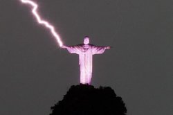 rio jesus with lightning Meme Template