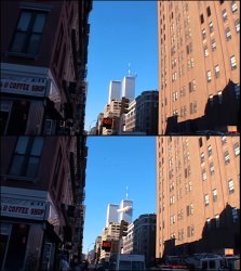 twin towers before and after disaster panels Meme Template