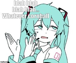 Blah blah blah blah whatever cornball Meme Template