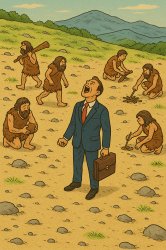 CEO among Cavemen Meme Template