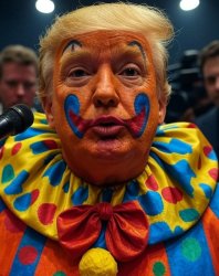 Donald Trump clown orange face reporters speech press Meme Template