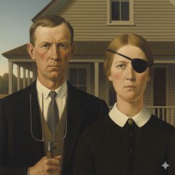 American Gothic Eye Patch Meme Template